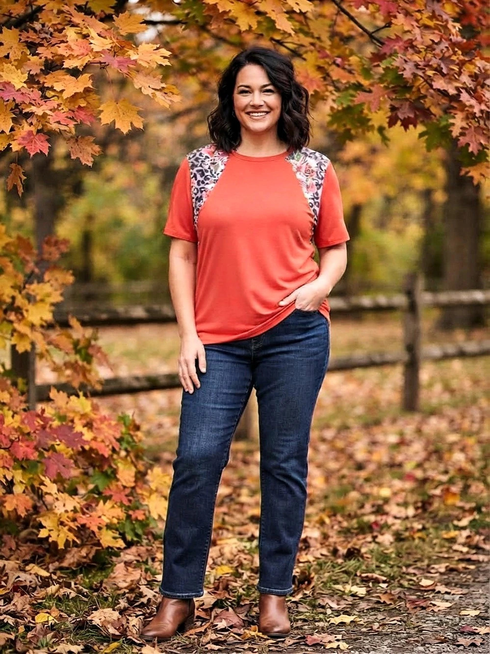 Southern Stitch Printed Shoulder Panel Tee Size XXL NWT
